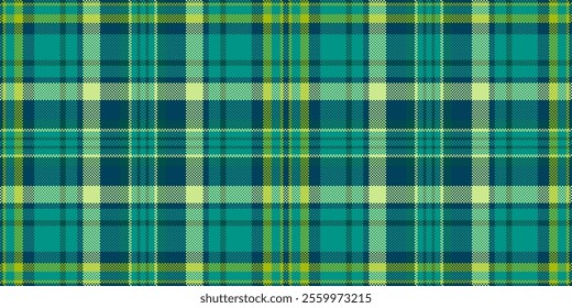 Elegance plaid textile fabric, intense background check vector. Handmade pattern tartan seamless texture in teal and cyan colors.