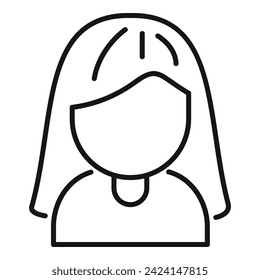 Elegance portrait icon outline vector. Fashion model. Style lady head
