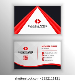 Elegance Red and Black Curved Abstract Business Card Template, can be used for business designs, presentation designs or any suitable designs.