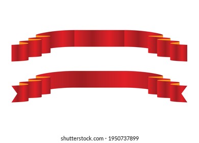 Elegance red ribbon banner. Abstract red ribbon vector banner