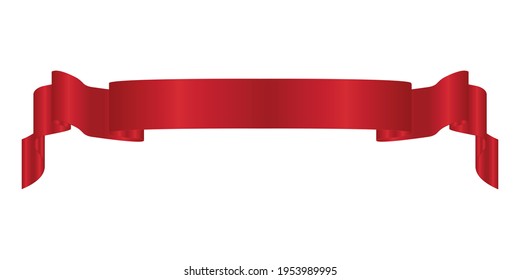 Elegance red ribbon banner. Vector Banner Stock Illustration.