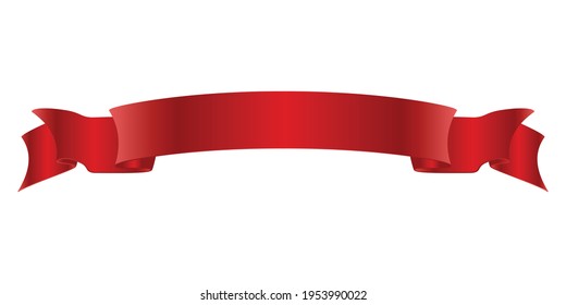 Elegance red ribbon banner. Vector Banner Stock Illustration.