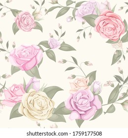 elegance rose seamless textile and wallpaper pattern vector design