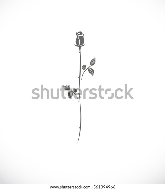 elegance rose silhouette. long rose\
in bouquet. beautiful flower. bouquet on holidays and romantic\
date. red rose icon. logo for decoration and elegance decor\
border
