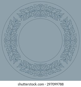 Elegance round lace ornament, inlay ornament. Vector file