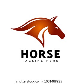 Elegance run fast head horse art logo