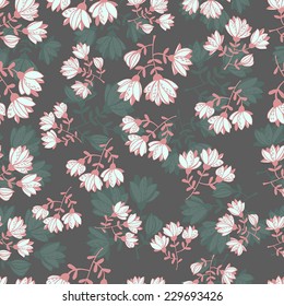Elegance Seamless background with of flowers. Floral vector illustration.