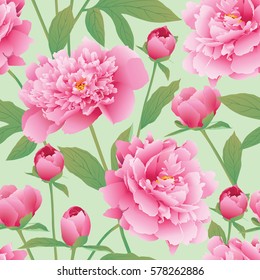 Elegance Seamless color peony pattern. Garden peony. Background for web pages, wedding invitations, save the date cards. Flower vector background. EPS 10 vector.