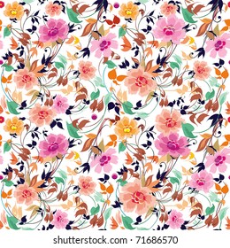 Elegance Seamless floral pattern on leaves theme