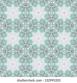 Elegance seamless flower pattern with ornament, vector floral illustration in vintage style