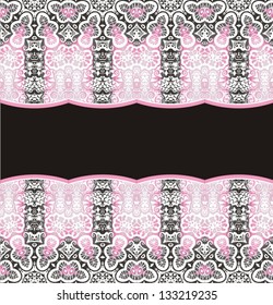 Elegance seamless flower pattern with ornament, vector floral illustration in vintage style