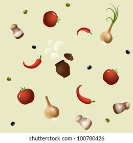 Elegance seamless food pattern