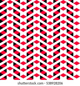Elegance seamless geometric pattern in red, black and white of colors. abstract in red, black and white colors. Vector.
