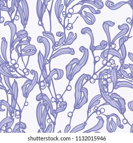 Elegance seamless leaves pattern with berries