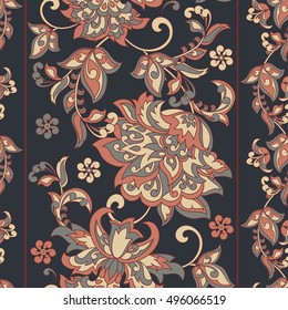 Elegance seamless pattern with beautiful flowers. Vector Floral Illustration