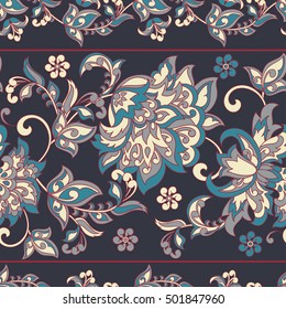 Elegance seamless pattern with beautiful flowers. Vector Floral Illustration