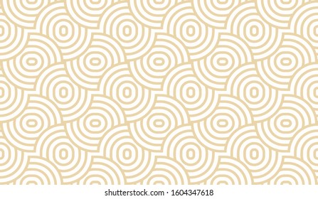 Elegance seamless pattern with crazy circles in golden color