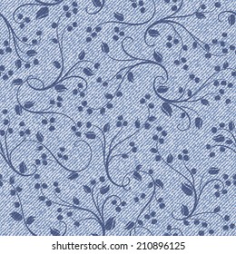 Elegance seamless pattern with denim jeans background