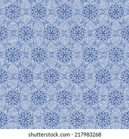 Elegance seamless pattern with denim jeans background