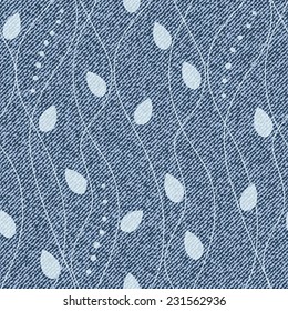 Elegance seamless pattern with denim jeans background