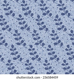 Elegance seamless pattern with denim jeans background