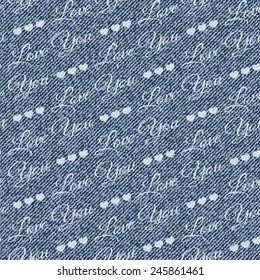 Elegance seamless pattern with denim jeans background
