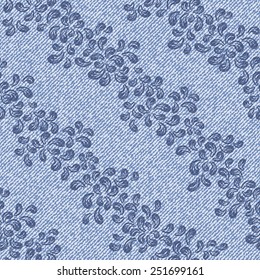 Elegance seamless pattern with denim jeans background