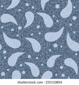 Elegance seamless pattern with denim jeans background