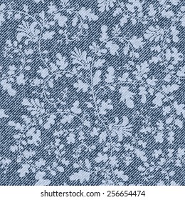 Elegance seamless pattern with denim jeans background