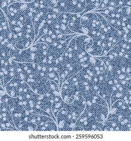 Elegance seamless pattern with denim jeans background