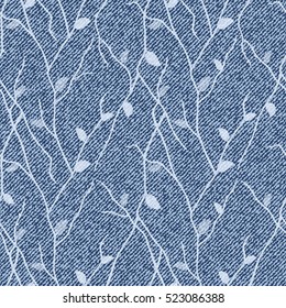 Elegance seamless pattern with denim jeans background.