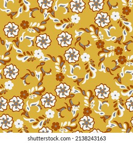 elegancia patrón sin fisuras con flores étnicas y hoja, vectorial floral ilustración en estilo vintage