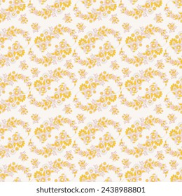 elegante patrón sin fisuras con flores y hojas étnicas, ilustración floral vectorial en estilo vintage