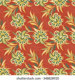 Elegance seamless pattern with ethnic flowers. Vector Floral Illustration in vintage style