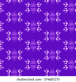 elegance seamless pattern with ethnic flowers, vector floral illustration in vintage style