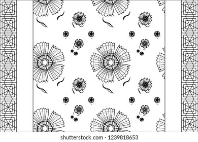 Elegance seamless pattern with floral background. Endless texture.