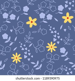  Elegance Seamless pattern with floral, vector floral illustration in vintage style