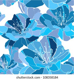 Elegance seamless pattern with flower peony.