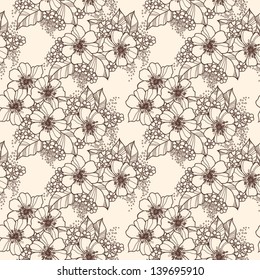 Elegance Seamless pattern with flowers.