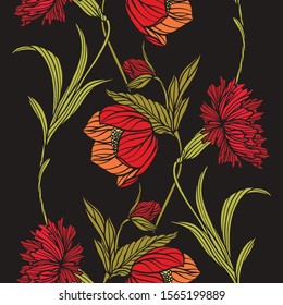 Elegance Seamless pattern with flowers carnation