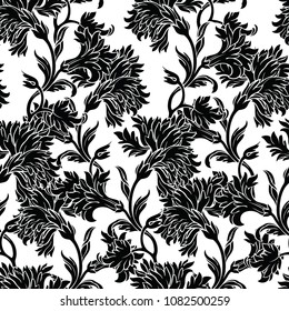 Elegance Seamless pattern with flowers carnations