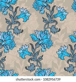 Elegance Seamless pattern with flowers carnations
