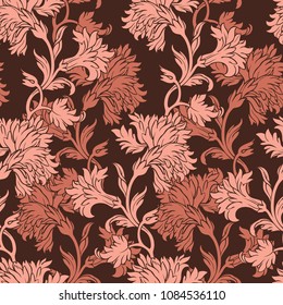 Elegance Seamless pattern with flowers carnations