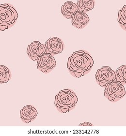 Elegance Seamless pattern with flowers roses, vector floral illustration 