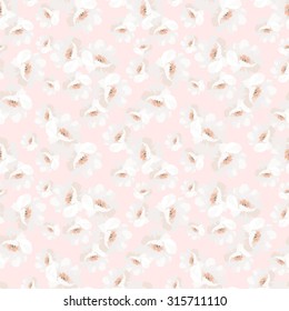 Elegance Seamless pattern with flowers roses, vector floral illustration, rosehip