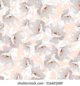 Elegance Seamless pattern with flowers roses, vector floral illustration, rosehip