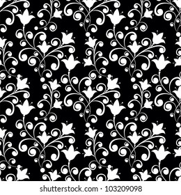 Elegance Seamless pattern with flowers tulips in vintage style