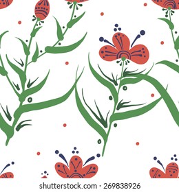 Elegance Seamless pattern with flowers, vector floral illustration in vintage style