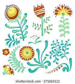 Elegance Seamless pattern with flowers, vector floral illustration in vintage style