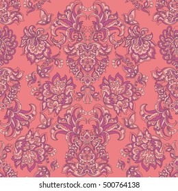 Elegance seamless pattern with flowers. Vector Floral Illustration floral baroque style